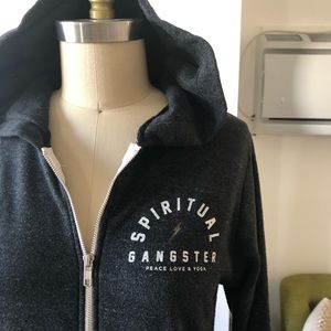 Spiritual Gangster zip front hooded sweatshirt